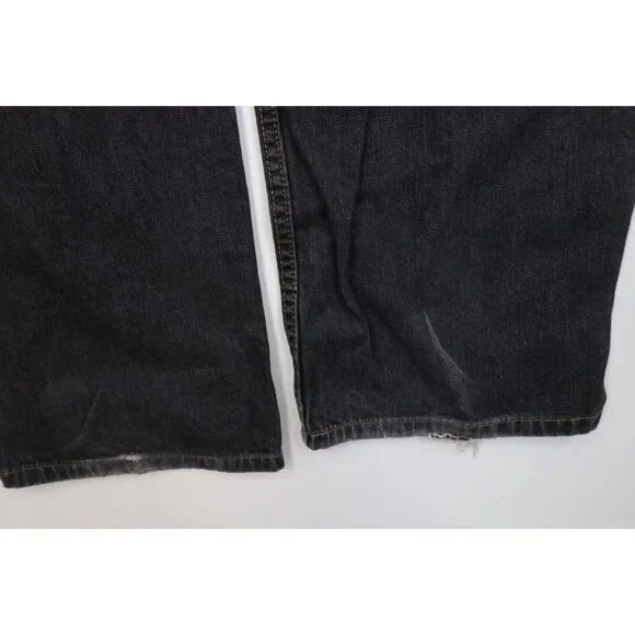 Vintage 90s Ralph Lauren Mens 34x34 Faded Baggy Wide Leg Carpenter Jeans Black